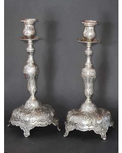 Prächtige Silberkerzenständer, Deutschland um 1880, 800er Silber