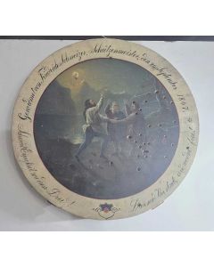 Museale 1867 datierte Schützenscheibe mit Rütlischwur