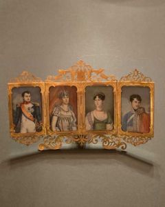 Portrait auf Elfenbein Napoléon I. und III. 