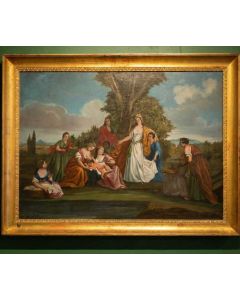 Grosses museales Hinterglasbild um 1780