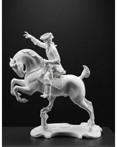 Porzellanfigur Reiter auf Pferd von Nympfenburg
