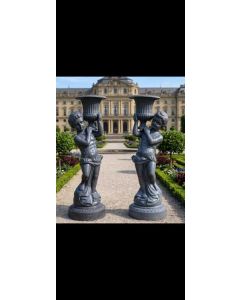 Paar Gartenfiguren Gusseisen
