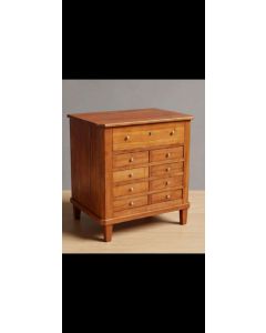 Biedermeier Kommode mit vielen Schubladen in Kirschbaumholz