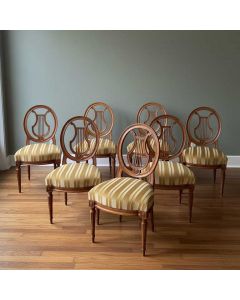 Folge von sechs Lyrastühlen Louis XVI um 1780