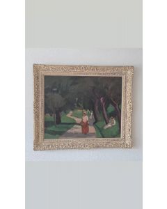 Oelbild von B.P. Barth, Basel datiert 1908