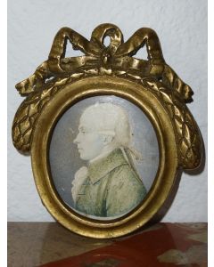 Miniatur Portrait Aquarell Tinte dat. 1785