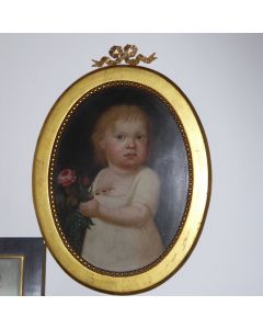 Wunderschönes Portrait von einem kleinen Mädchen, datiert 1793