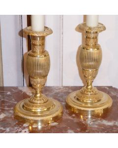 1 Paar Kerzenständer Direcoire um 1790, Messing
