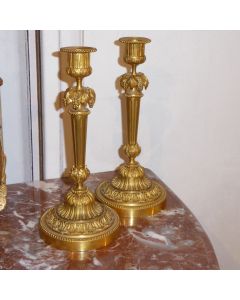 1 Paar Kerzenständer Barock um 1750, vergoldet