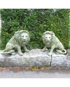 Ein Paar grosse Bronze Löwen, Bern um 1850