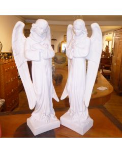 Paar Engel Engel aus Bisquite Porzellan um 1900.