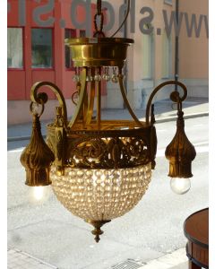 Jugendstillampe vergoldete Bronze um 1910