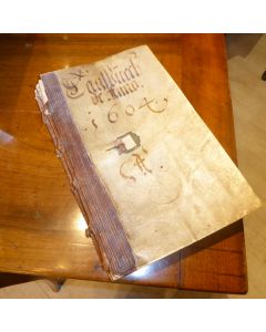 Tagebuch mit Pergament Einband datiert 1604