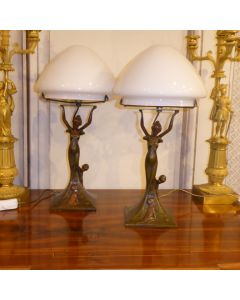 Ein Paar Jugendstil Lampen um 1910