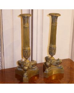 Paar Empire Kerzenständer Bronze um 1810