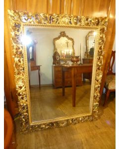 Grosser Spiegel Barock Stil, Italien um 1960, Holz geschnitzt vergoldet