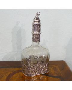 Glasflasche mit Silbermontur Viktorianisch um 1860