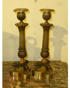 Ein Paar Empire Kerzenständer Bronze um 1800