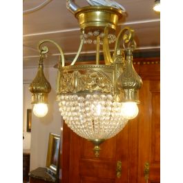 Kristall Deckenleuchter um 1910